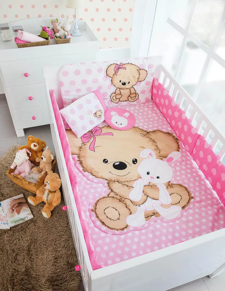 Juego de cuna Chiquimundo Pink Teddy