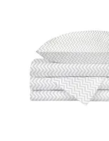 Juego de sábanas de 3 piezas para cama cuna 95 x 140 cm Nap Chevron gris