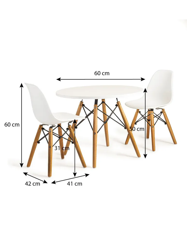 Mesa y 2 sillas infantiles de diseño Duduk