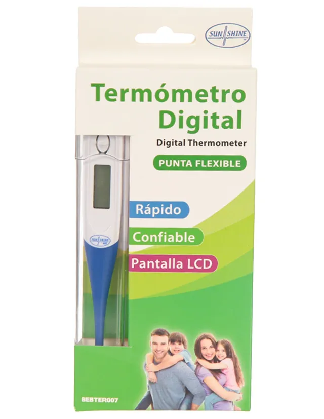 Termometro Digital Celeste Punta Flexible lectura rapida