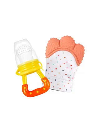 Set de dentición chupón para frutas y guante mordedera GER bebé