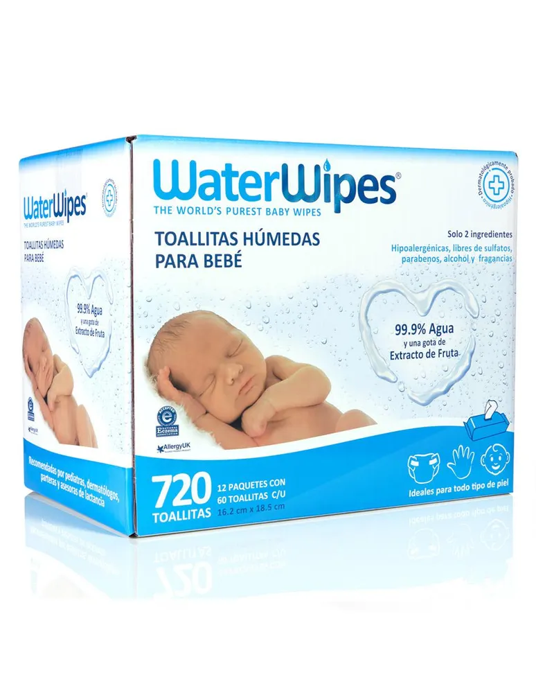 Caja de 12 unidades Baby Water Wipes toallitas de bebé – 120 unidades