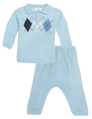 Conjunto pantalón casual Mon Caramel de algodón para niño 2 piezas