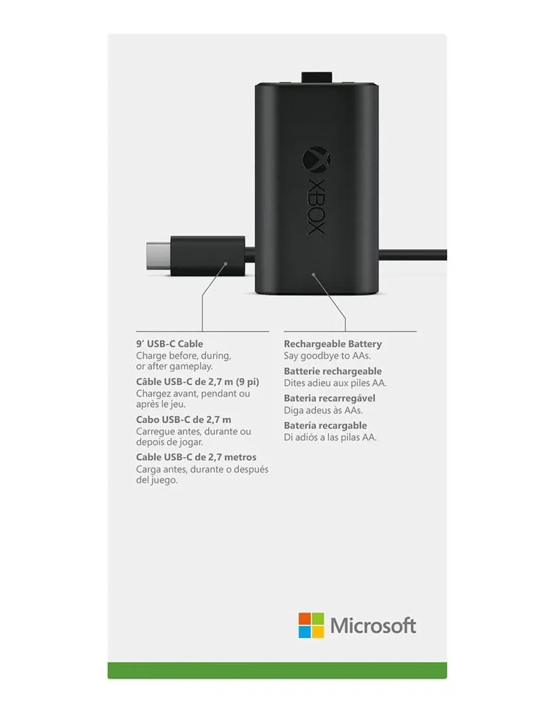 Batería Recargable para Control Xbox Microsoft + Cable USB-C