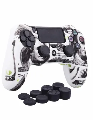 Set Funda Deluxe para Control DualShock 4 de PlayStation + 8 Grips Mandalibre