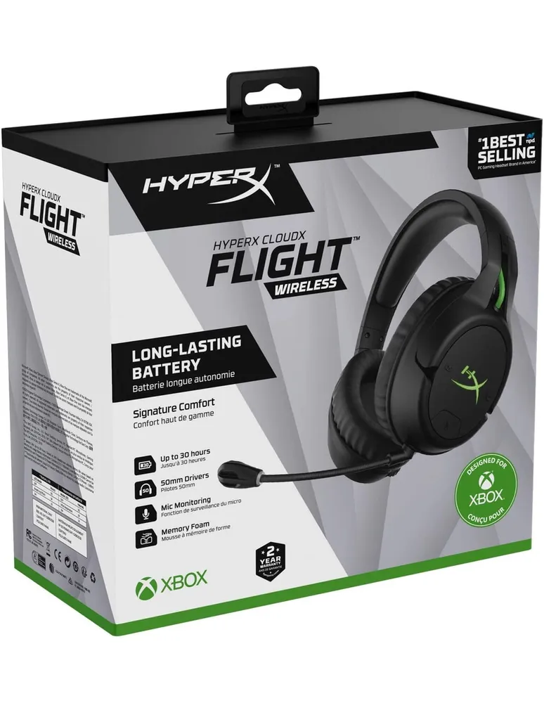 Audífonos Gaming Over-Ear HyperX CloudX Flight Inalámbricos con cancelación de ruido