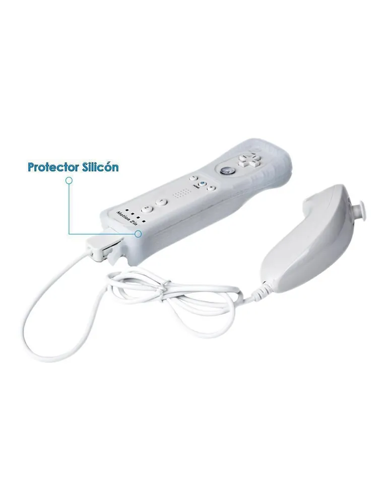 Control de Consola NC Wii y Wii U + Nunchuck + Funda -Azul