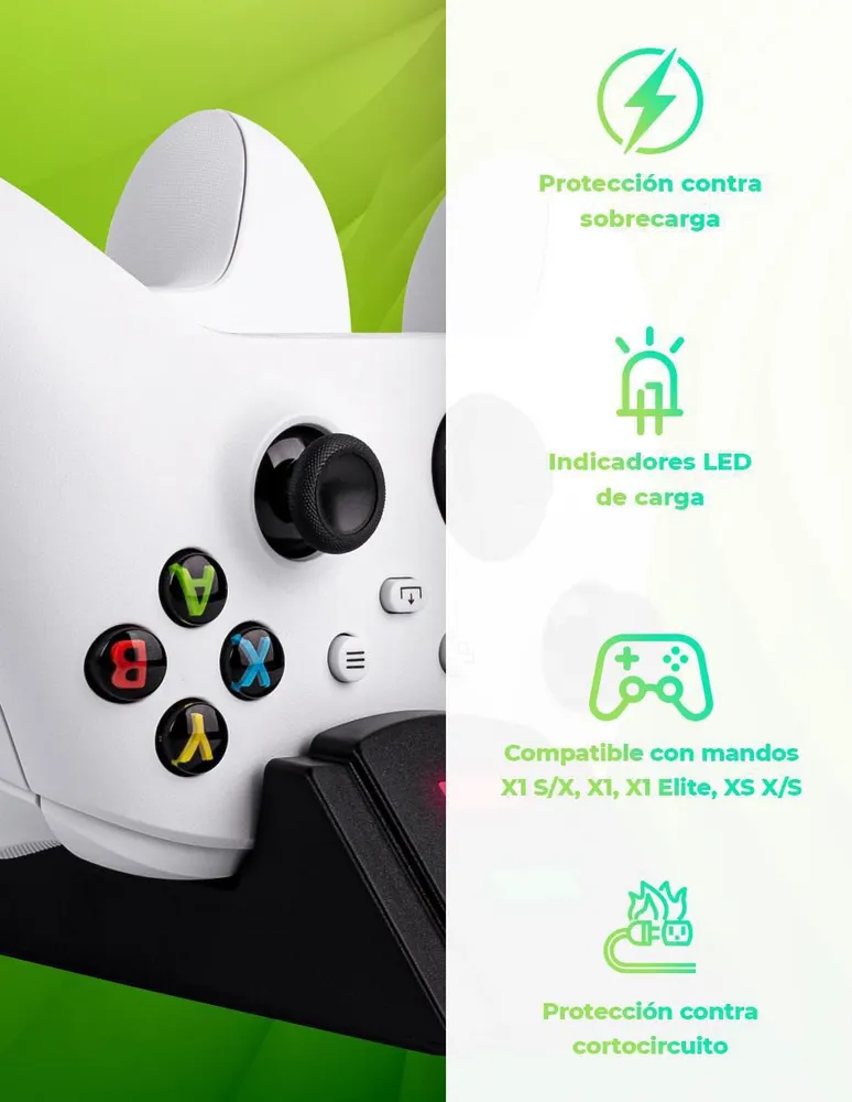 Cargador para control Techzone pila recargable Xbox
