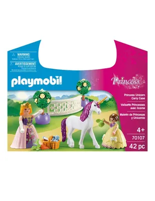 Set de construcción Playmobil Maletín grande Princesas y Unicornio con 42 piezas