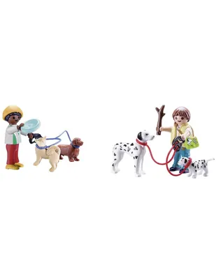 Set de construcción Playmobil Maletín Paseo con perros con 17 piezas