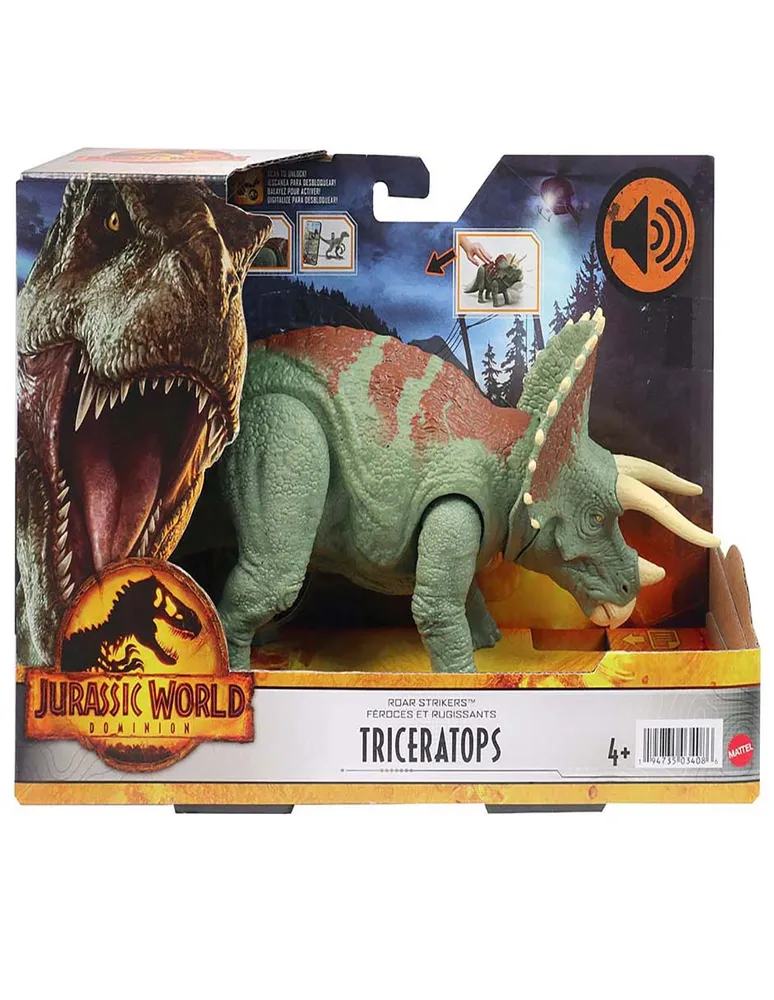 Figura de acción Triceratops Mattel con sonido articulado Jurassic World