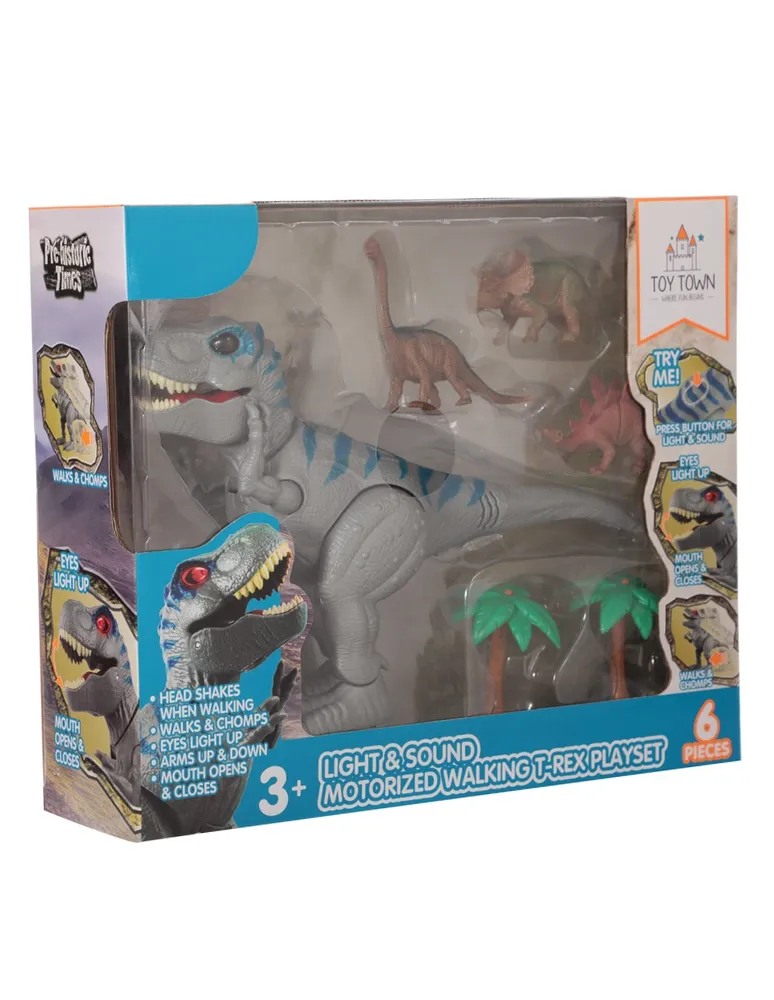 Set de figuras T-Rex Toy Town con luz y movimiento