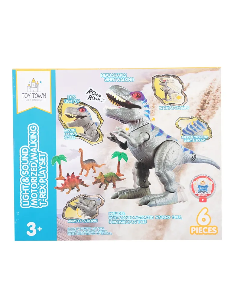 Set de figuras T-Rex Toy Town con luz y movimiento