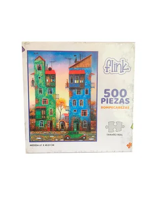 Rompecabezas Flink Pintura de dos edificios 500 piezas
