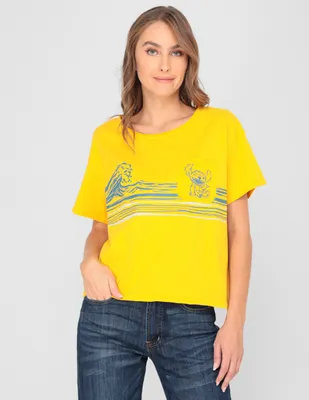 Playera Disney Store estampado gráfico manga corta para mujer