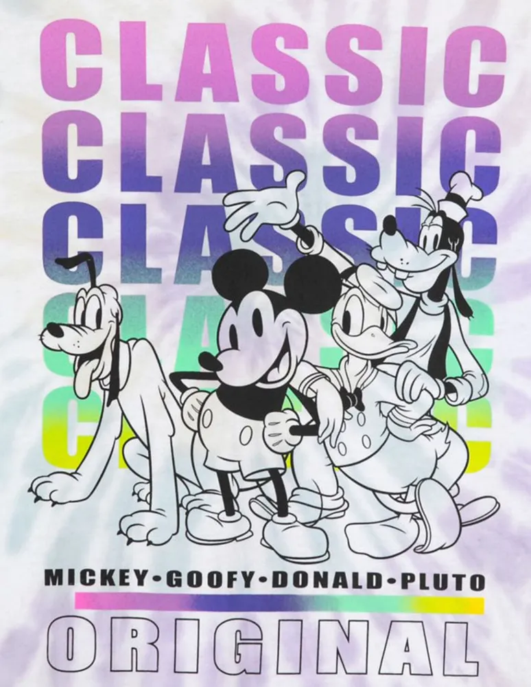 Playera Disney Store estampado tie dye manga corta unisex