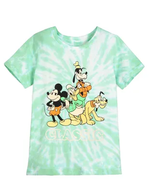 Playera Disney Store estampado tie dye manga corta para niño