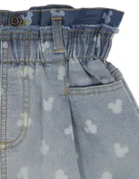 Falda corta Disney Store de mezclilla cintura alta para niña