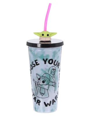 Vaso con tapa y popote Disney Store Tiedye Grogu