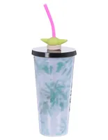 Vaso con tapa y popote Disney Store Tiedye Grogu