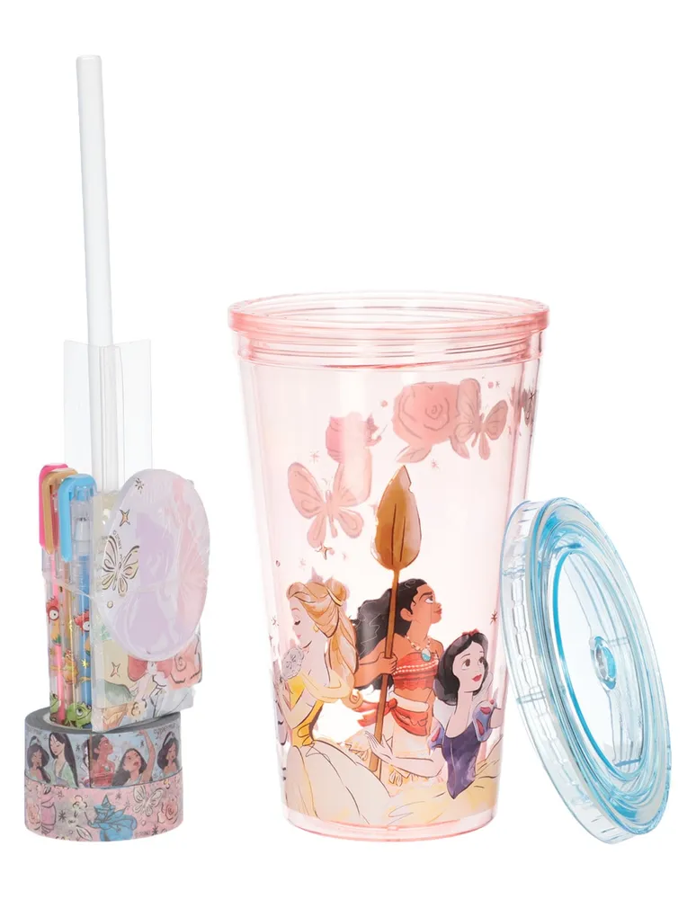 Vaso con tapa y popote Disney Store