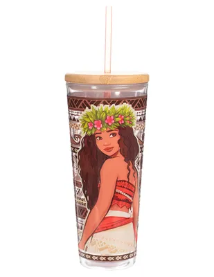 Vaso con tapa y popote Moana