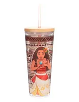 Vaso con tapa y popote Moana