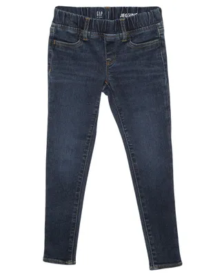 Jeans skinny lavado obscuro corte ajustado para niña
