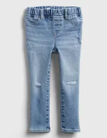 Jeans skinny lavado desgastado corte ajustado para bebé