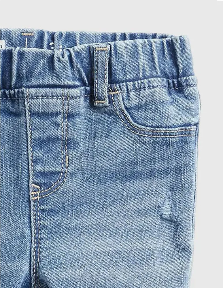 Jeans skinny lavado desgastado corte ajustado para bebé