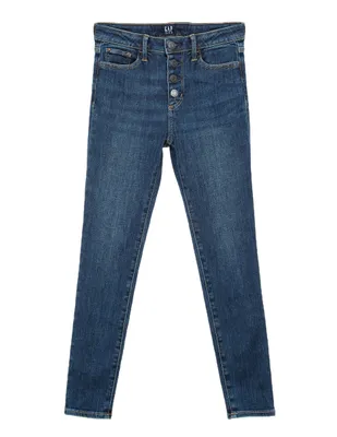Jeans skinny lavado stone wash corte ajustado para niña