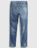 Jeans regular lavado desgastado corte ajustado para niño