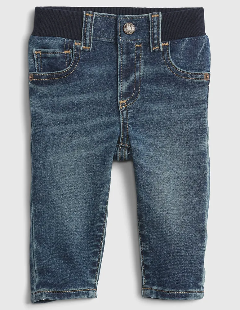 Jeans skinny lavado obscuro para bebé