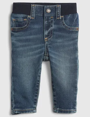 Jeans skinny lavado obscuro para bebé