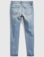 Jeans skinny lavado claro para niña