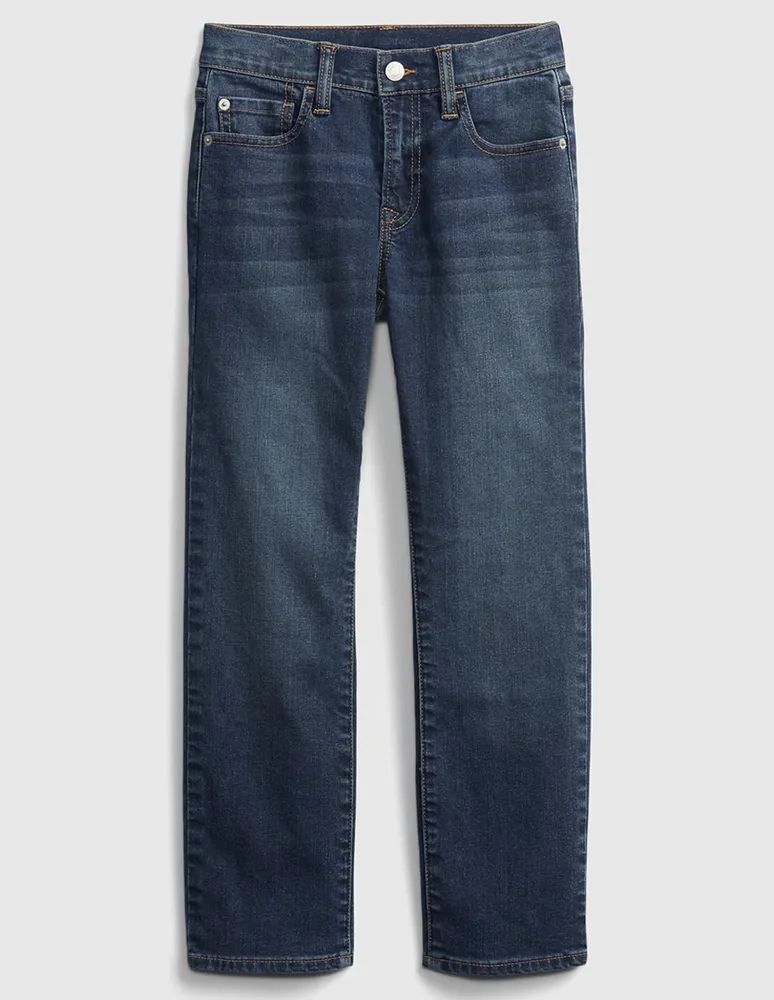 Jeans regular lavado obscuro corte ajustado para niño