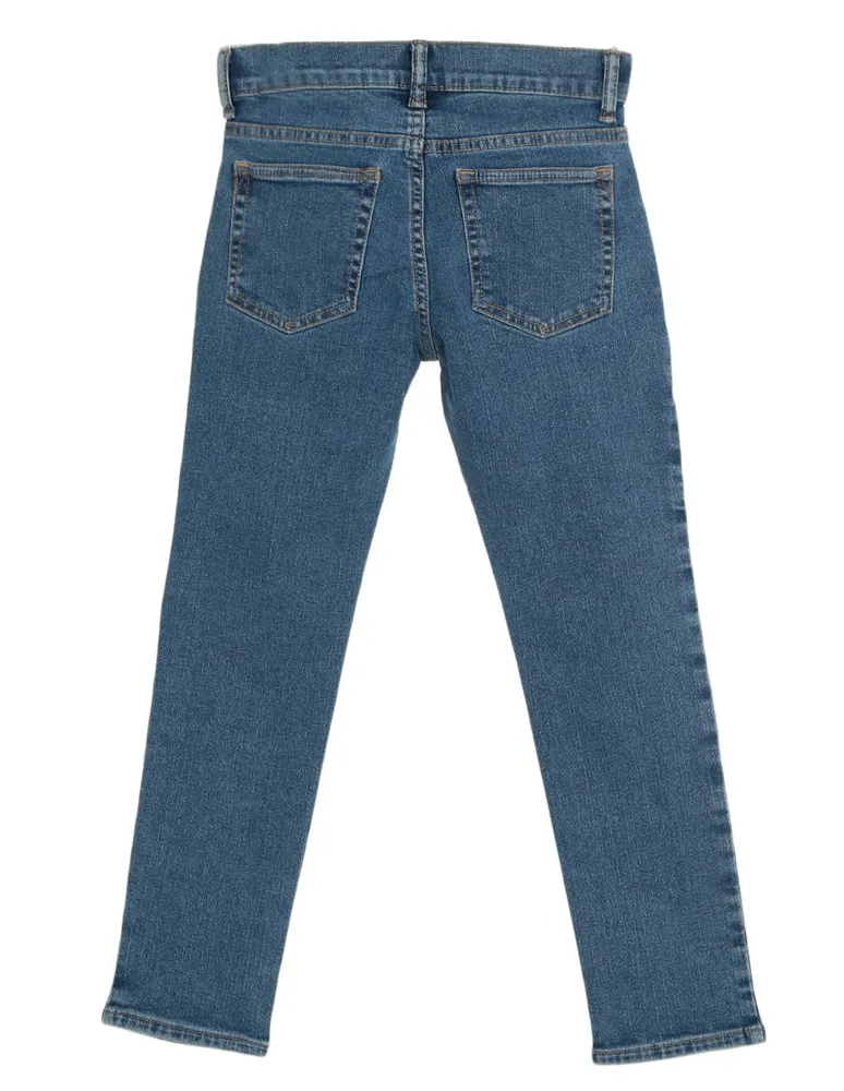 Jeans skinny lavado obscuro para niño