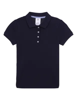 Playera tipo polo de algodón para niña