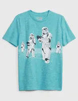 Playera Star Wars manga corta para niño