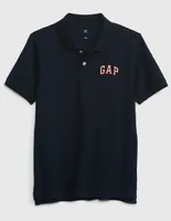 Playera tipo polo de algodón para niño