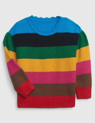 Suéter estampado a rayas para niña