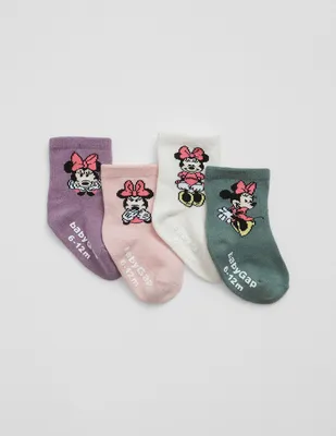 Set calcetín Minnie Mouse de algodón para niña 4 pares