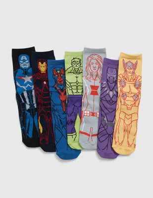 Set calcetín Marvel de algodón para niño 7 pares