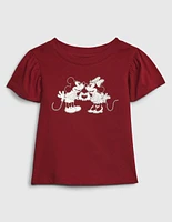 Playera Mickey & Minnie manga corta para niña