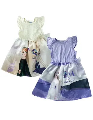 Set de vestidos Disney Frozen 2 Ana y Elsa manga corta para niña