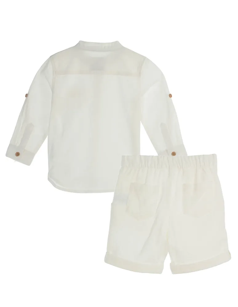 Conjunto short casual Mon Caramel de algodón para niño 2 piezas