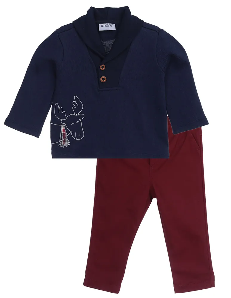 Conjunto pantalón casual Giocare de algodón para niño 2 piezas