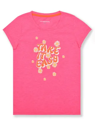 Playera Aéropostale Kids estampado letras manga corta para niña