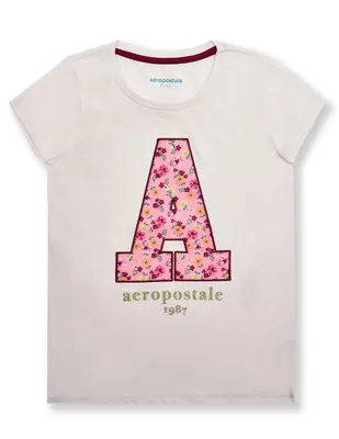 Playera Aéropostale Kids estampado logo manga corta para niña