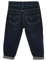 Jeans regular Levi's lavado obscuro para niña